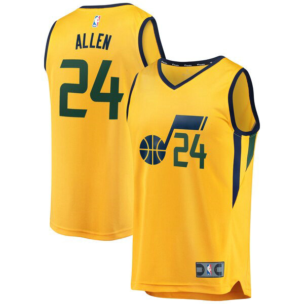 Camiseta Grayson Allen 24 Utah Jazz Statement Edition Amarillo Hombre